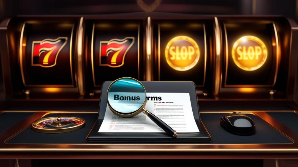 Bonusvoorwaarden naast een slotmachine in een sfeervolle casino-omgeving